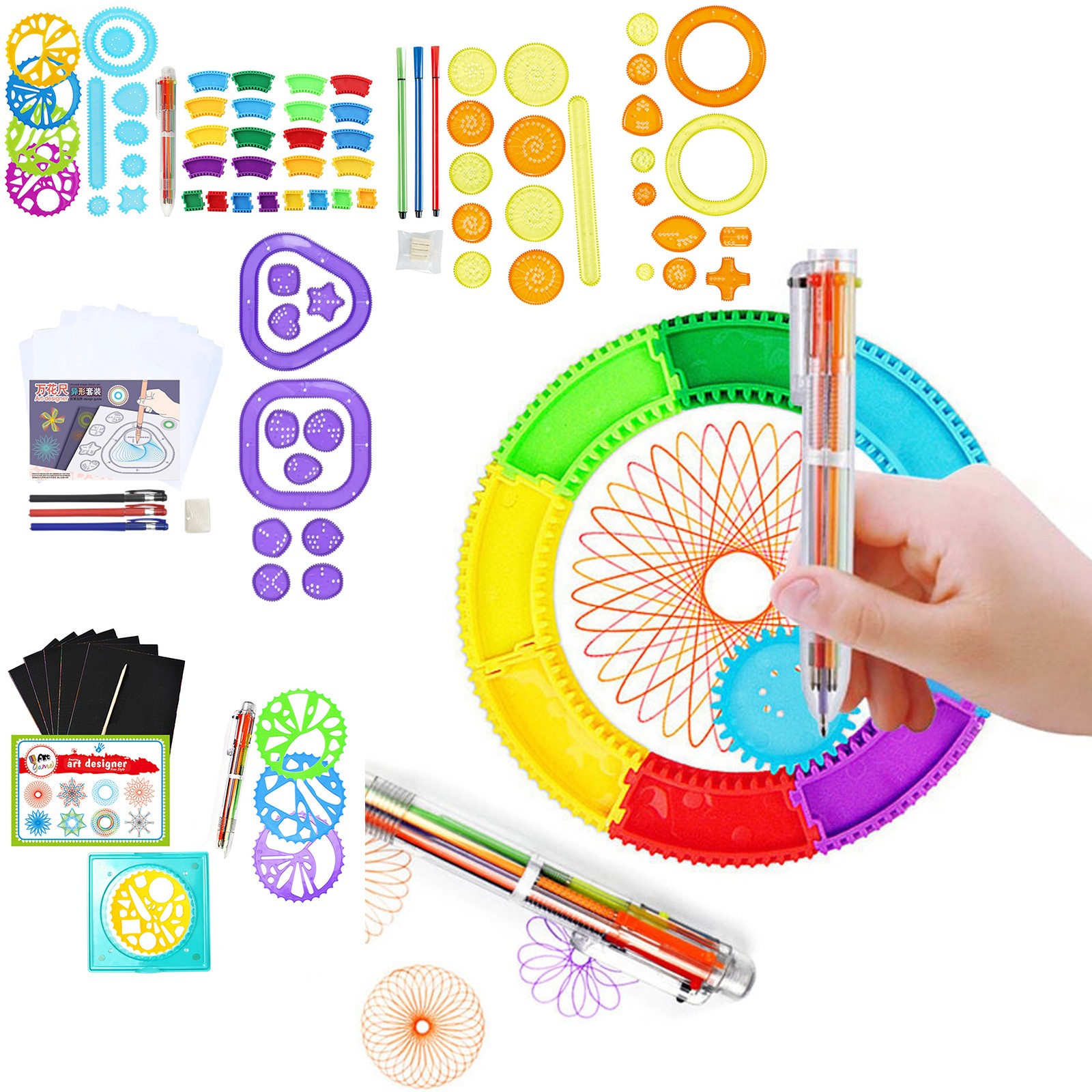 Kids Education Kit - Set Spirograph Warna-warni Kit Gambar Seni