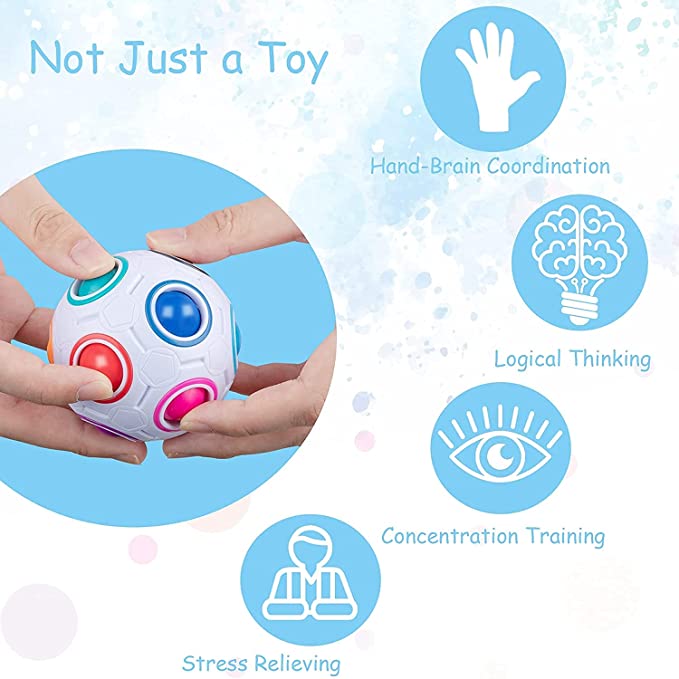 Brain Teaser Cube - Bola Puzzle Pelangi Ajaib, Bola Kubus