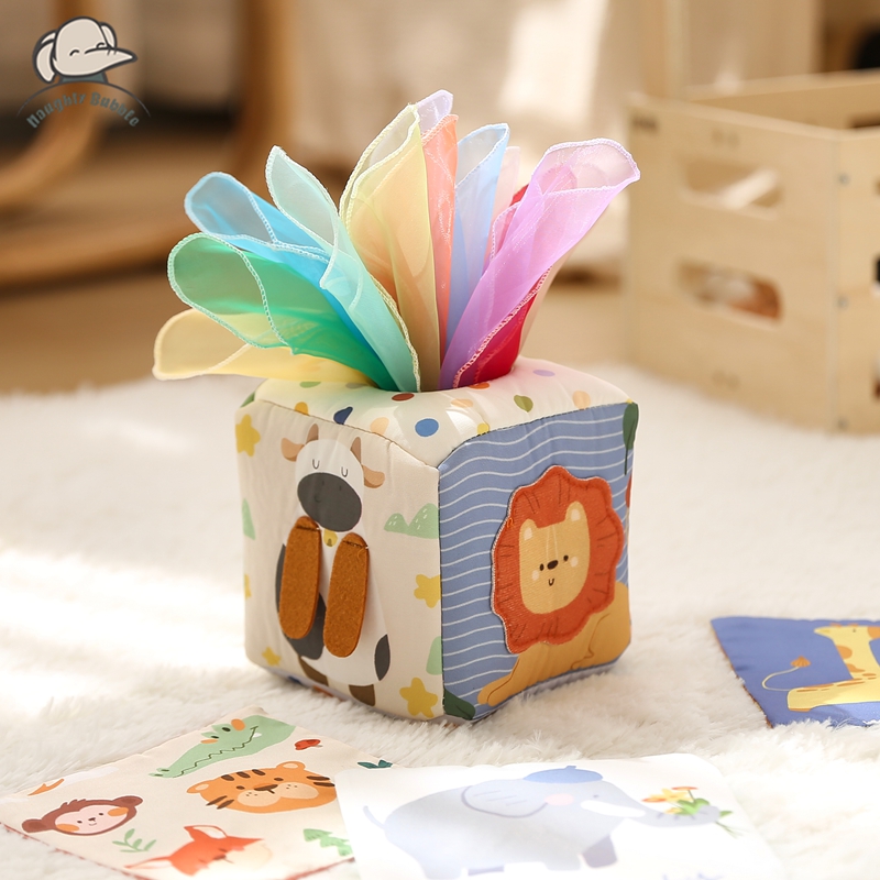 Kids Education Music - Mainan Montessori kotak tisu hewan katun