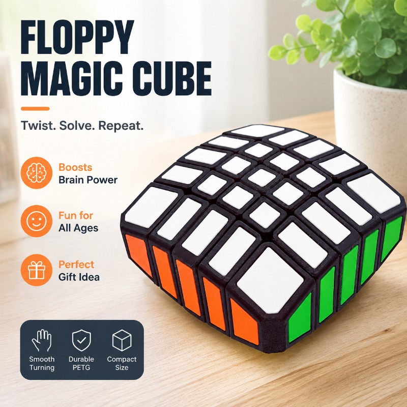 Brain Teaser Cube - Zcube Zepuzzles 3D Dicetak 1x4x4 Floppy