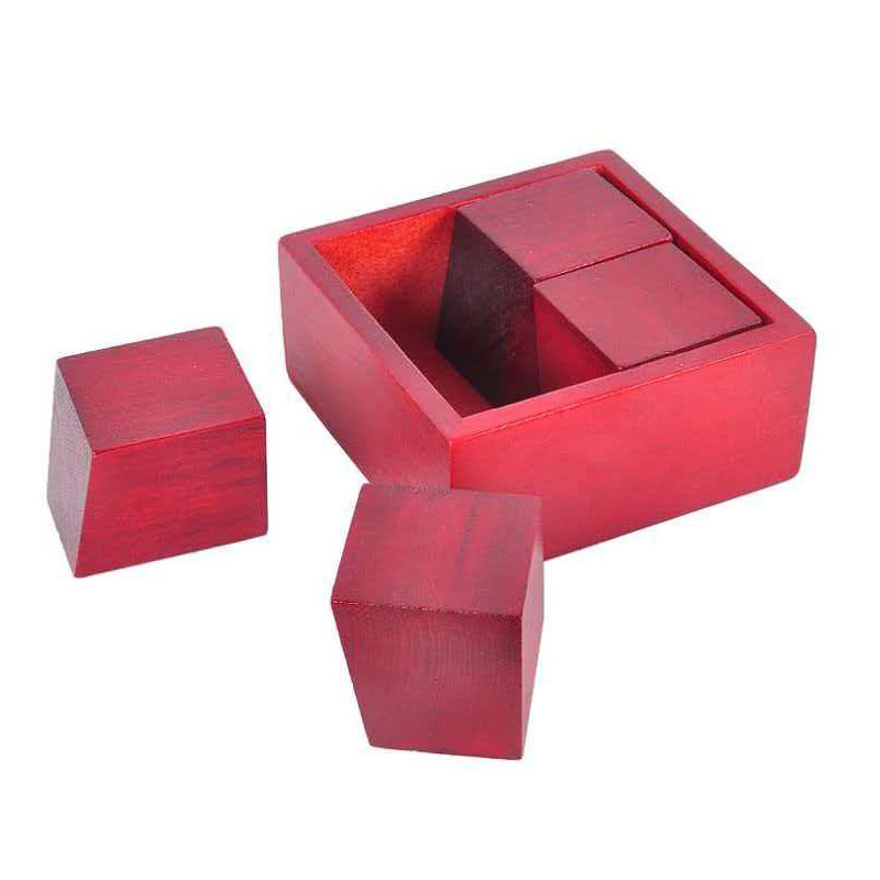 Brain Teaser Cube - Kotak Puzzle Kayu Tantangan Otak yang
