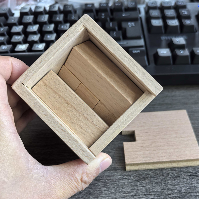 Kotak Puzzle Kayu Penempatan B - Brain Teaser Cube ulasan dan harga